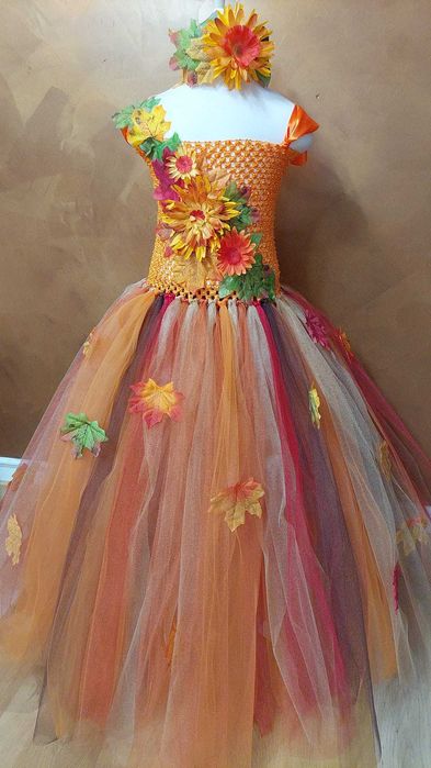 Rochita TUTU Toamna Zana Recoltei Craiasa Frunze serbare carnaval