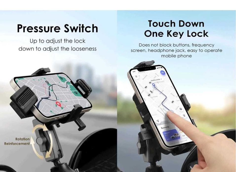 Стойка за телефон - 360 градуса подходяща за велосипед, мотор, скутер