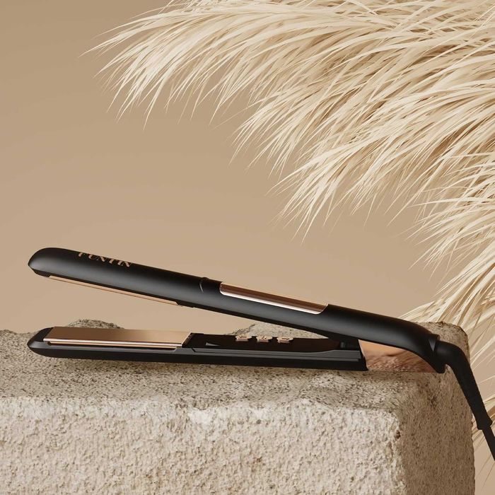 FUNTIN S10 2 в 1 Преса за коса титаниева 1 инч (черна роза, златисто)