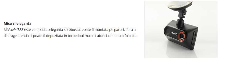 Camera auto Mio MiVue 788 Connect, 2.7 ", Bluetooth, Full HD