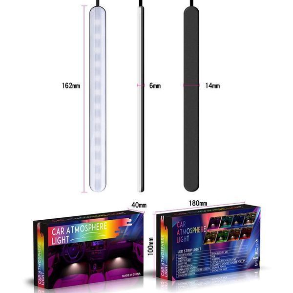 Интериорна 4 в 1 неонова LED лента за осветление, Дистанционно управле