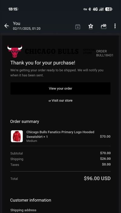 Hanorac Chicago Bulls Original, Roșu, Marimea M
