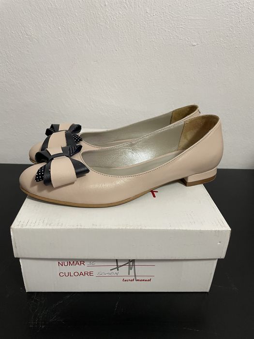 Balerini din piele, marimea 36 (23 cm), nude