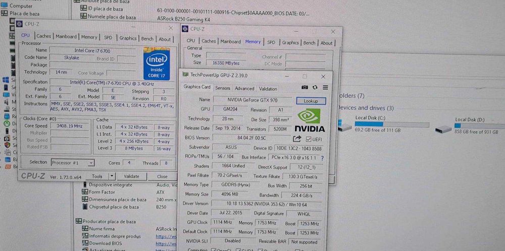 Unitate PC Gaming i7 6700/GTX 970-4GB/16 GB DDR4/SSD+HDD/GTA5/CS GO,etc