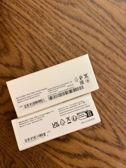 Set Apple: Adaptor USB-C 20W + Cablu USB-C 60W (1m) - Sigilat