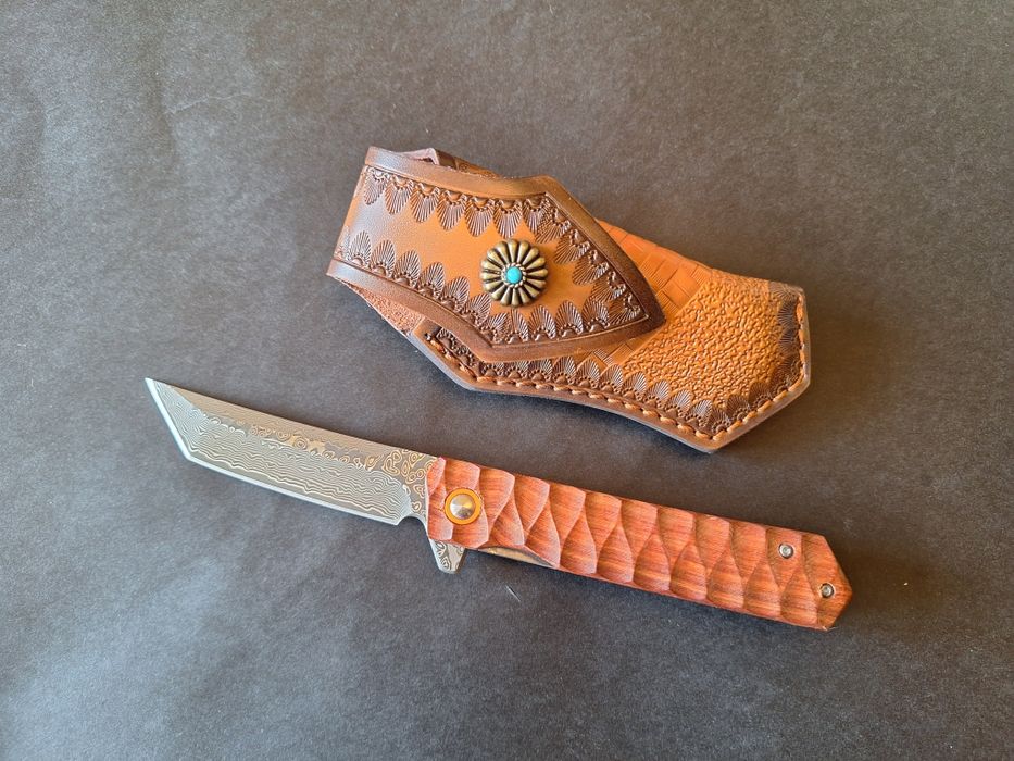 Сгъваем нож от дамаска стомана VG10-танто острие