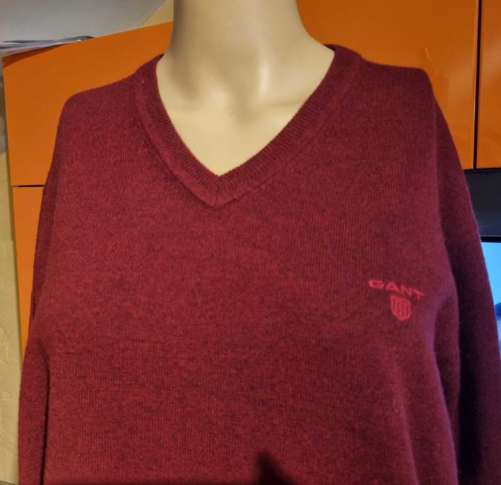 Мъжки пуловер Gant агнешка вълна, размер L