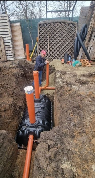 Montaj fose septice si canalizari cu sapatura inclusa si drenaj