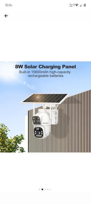 Camera de supraveghere duble Cu panouri Solare GENBOLT®, 4MP, 2.5K,