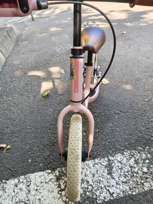 Bicicleta fara pedale Runride roz-bej