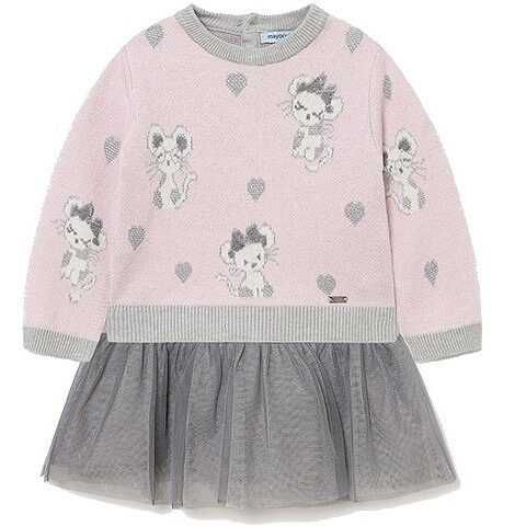 Комбинирана рокля Mayoral 2 в 1 /рокля с тюл и пуловер/ 12М, 80см