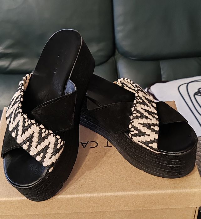 Sandale platforma piele mar. 40