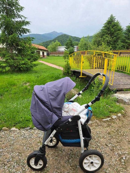 Vand carucior pentru bebelusi Krausman 3 in 1 Jet Bluemarin