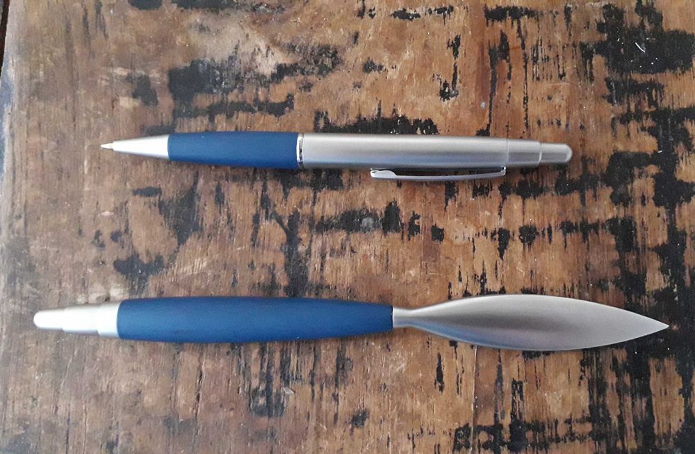 нож и химикалка метал, луксозен комплект от Германия