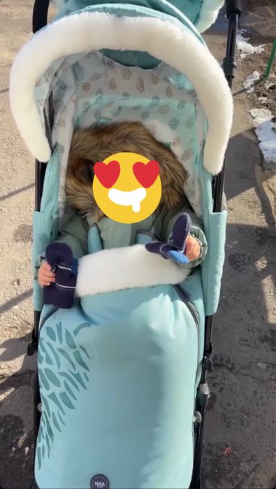 Санки-коляска бирюзового цвета