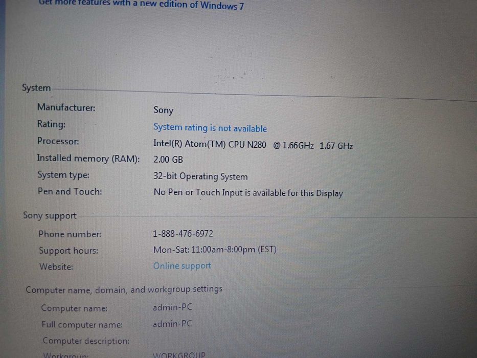 Vand minilaptop Sony Vaio PCG-4T1M