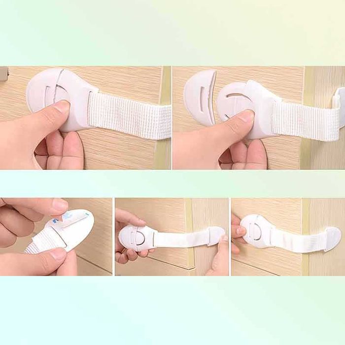 Комплект от 2 броя детски ключалки за шкафове и чекмеджета, 20 см