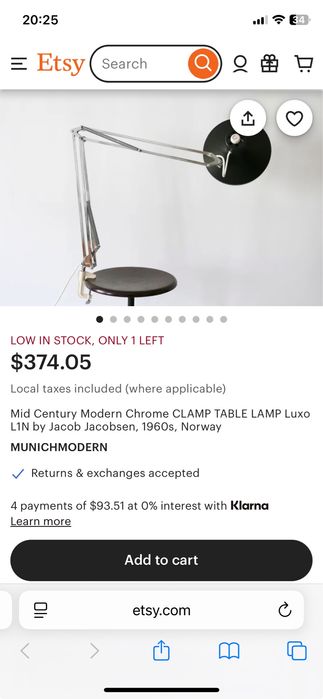 Индустриална лампа / Luxo / 60-те