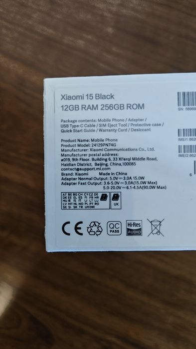 Xiaomi 15. 12/256 Black Global новый упаковка