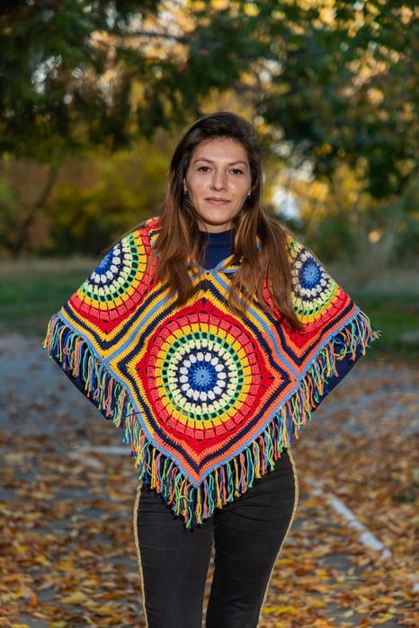 Poncho croșetat hand made
