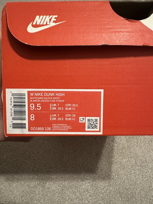 Vand Nike Dunk High Dark Sulfur (W)