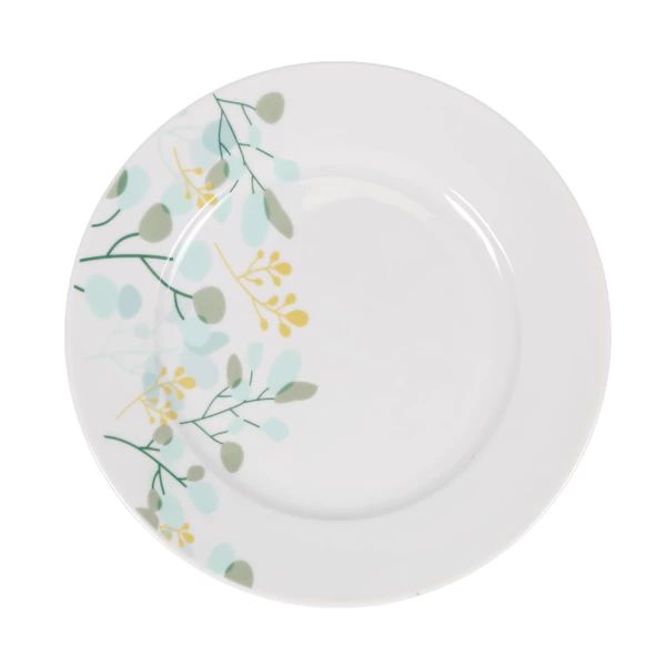 Set vesela 18 piese, rotund, portelan  stil mediteranean, Culoare Alb