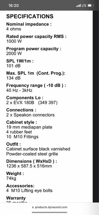 Срочно !Сабвуфера Dynacord MT 218 Саб