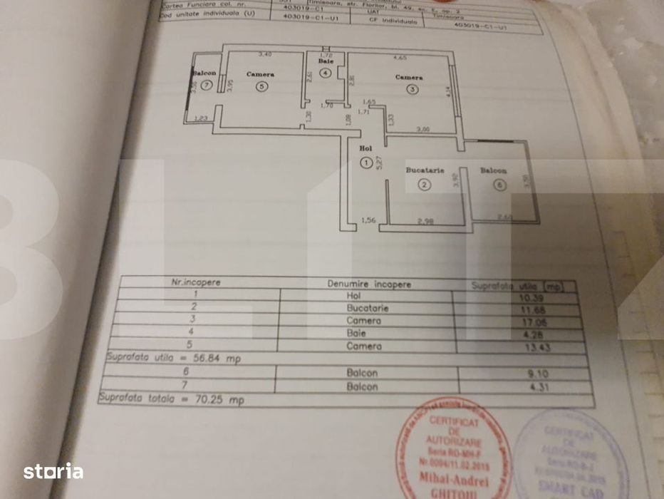 Apartament 2 camere, 57 mp, zona Steaua
