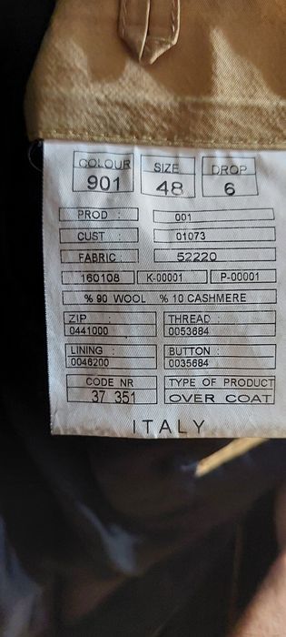 Пальто мужское размер 48