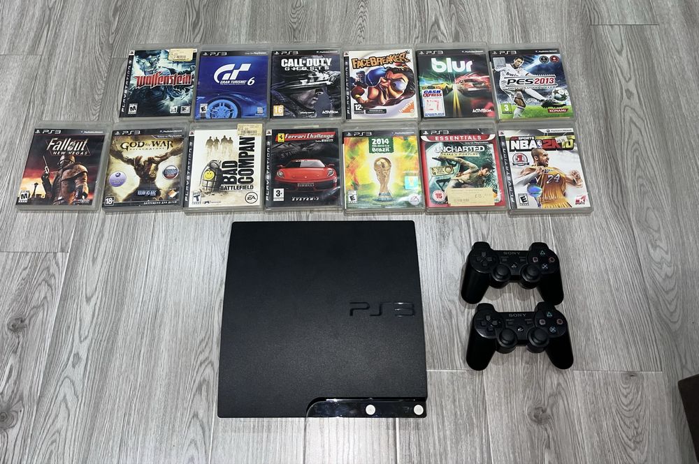 playstation 3 slim ideal 2 ta pult va 13 ta original diskli uyini bn