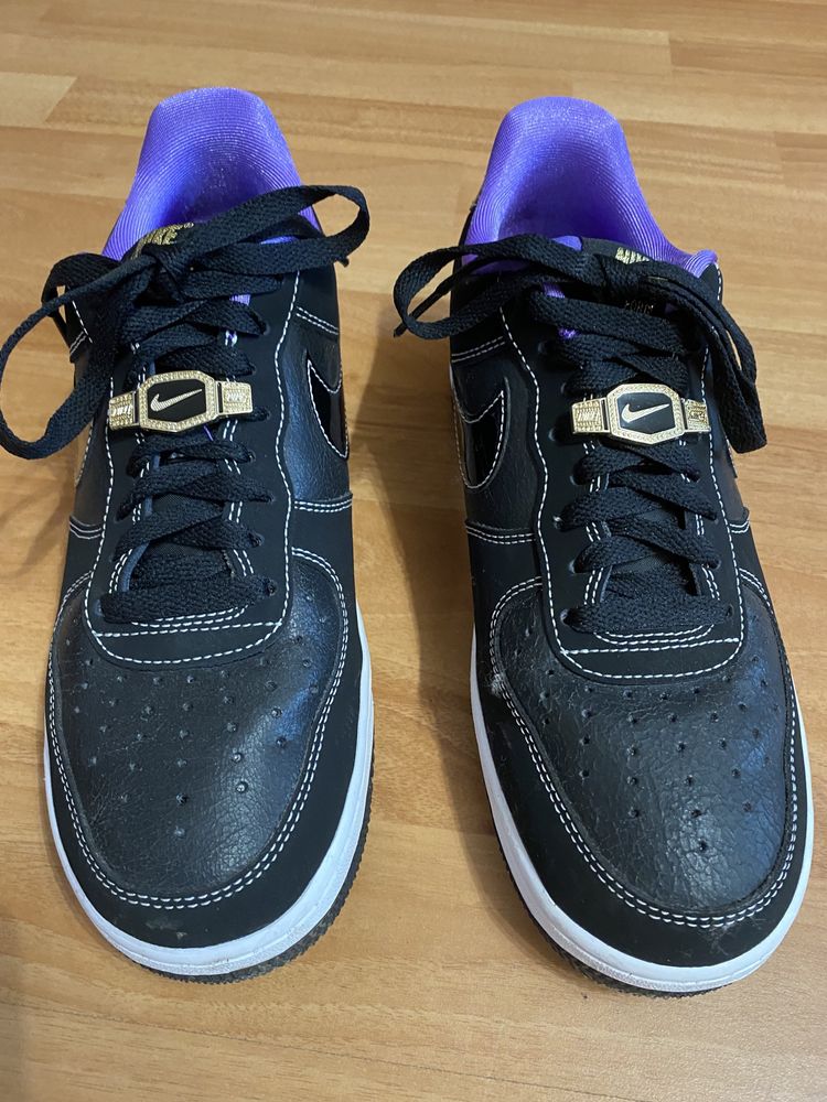 Nike Air Force 1 Low World Champ Lakers Black Purple Shoes 