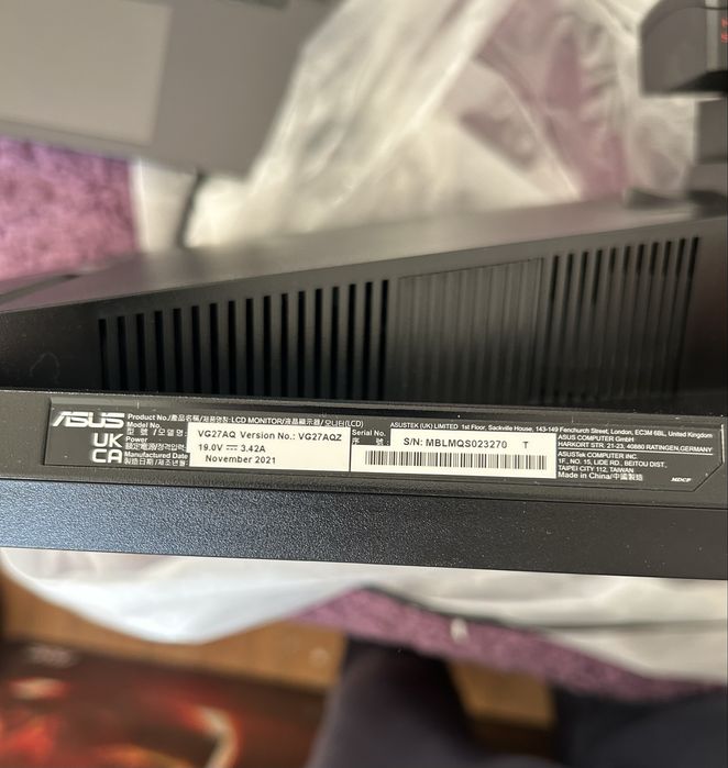 Гейминг монитор Asus TUF VG27AQZ, 27", IPS, 2560x1440, 165Hz