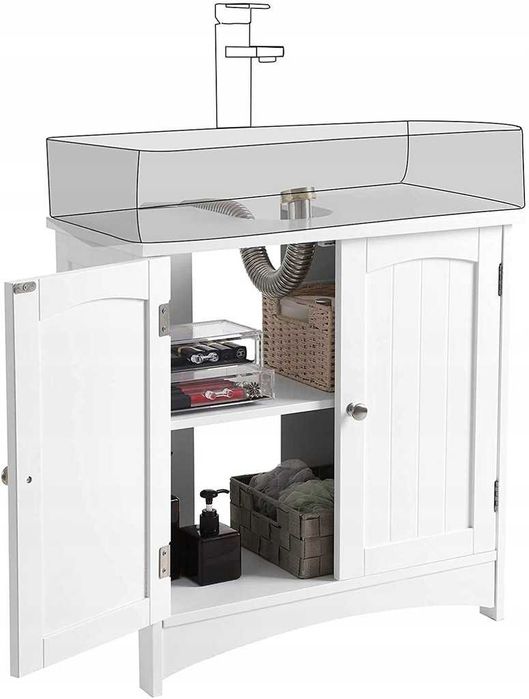 Долен Шкаф за баня, за  мивка, Vicco Ilias, 60 x 60, антрацит/бял н136