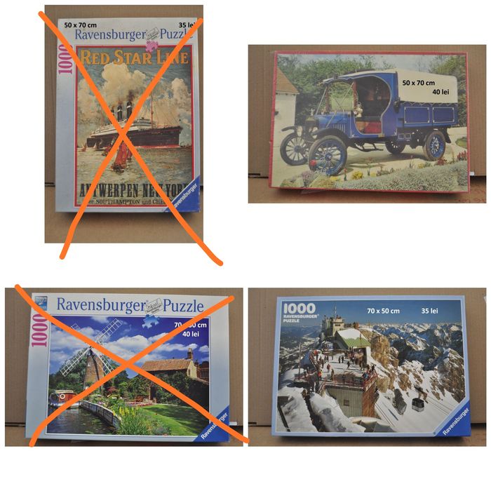 Puzzle 500, 1000, 1500 piese Ravensburg, Clementoni, Educa