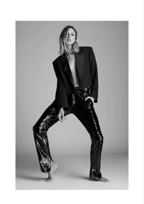 Панталон с пайети ZARA sequin slide slit