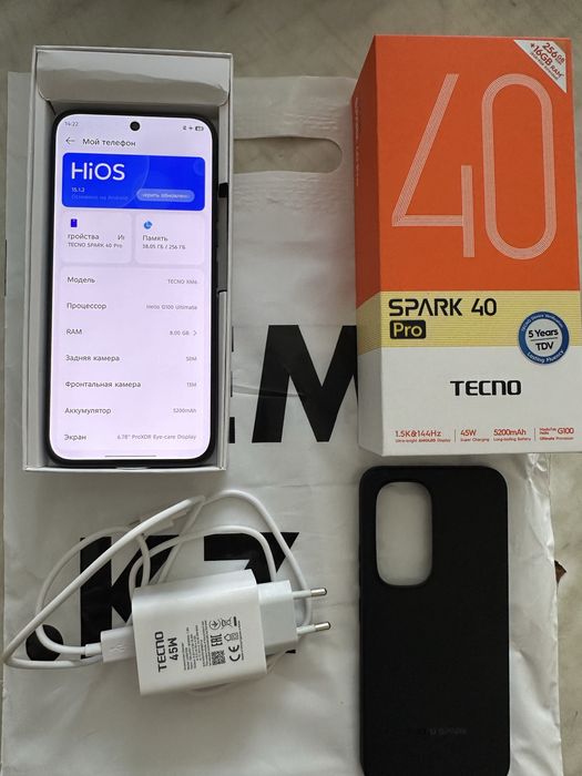 Продам смартфон Tecno Spark 40 pro в идеальном состоянии