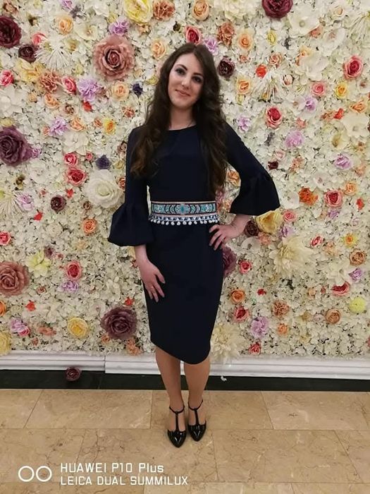 Rochie conică bleumarin