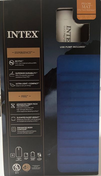Надуваем матрак INTEX Twin Dura-Beam Camping Mattress USB150