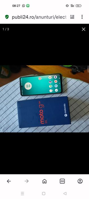 Motorola g34 5g, 8gb/128 gb, stereo, NFC,pachet complet, necodat