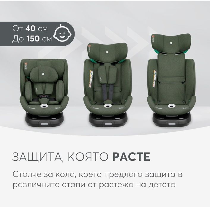 Столче за кола Kikka boo i-Twist Army Green