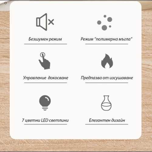ПРОМО!! Арома дифузер за ароматизиране и пречистване на въздуха