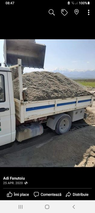 Nisip piatră balast de la 1 mc la 24 mc