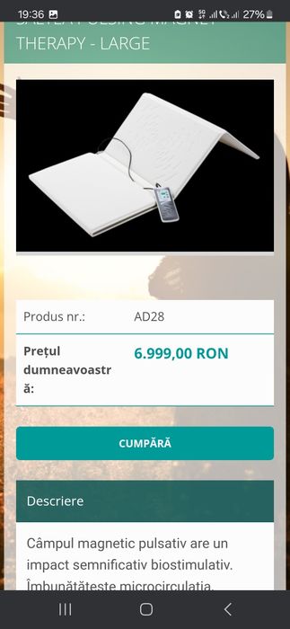 Saltea IMPULSER , terapie cu pulsuri  electromagnetice