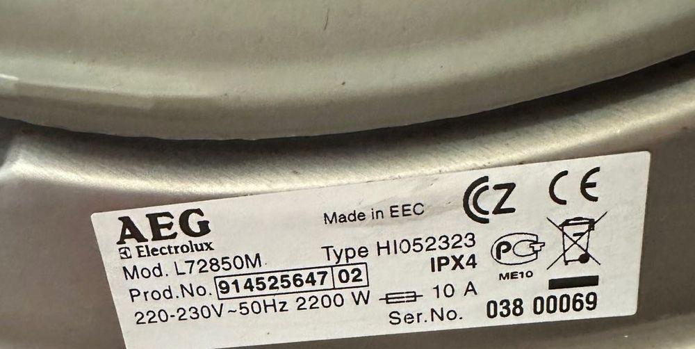 Пералня AEG Elektroluks Model L72850 M