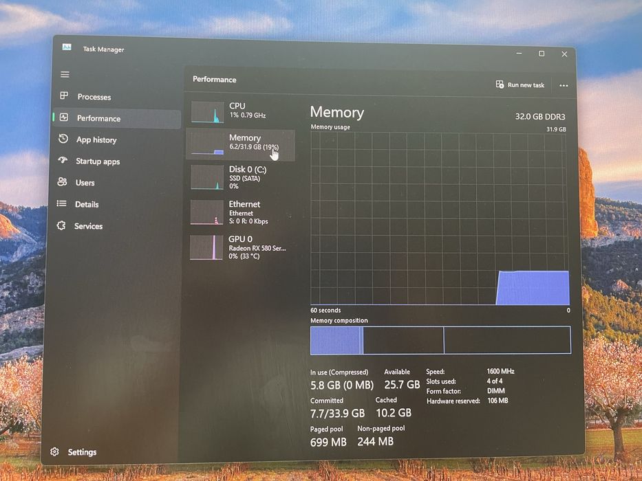 PC Gaming RX580 8GB,1T SSD,32GB RAM