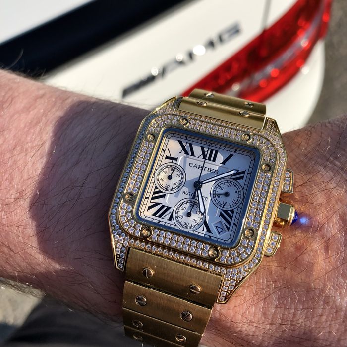 ceas cartier santos 100XL  chronograph