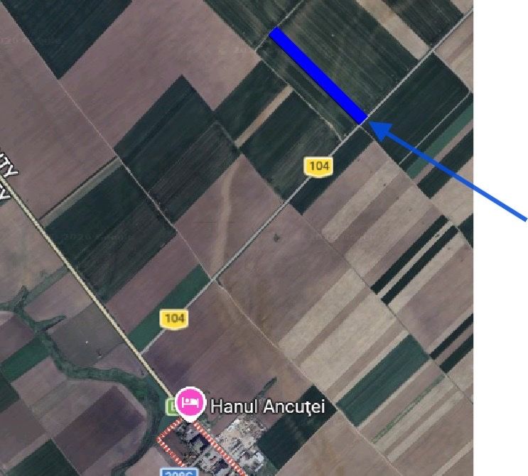 Vând teren agricol 2.41 Ha - Zona Hanul Ancuței, deschidere 49 m la drum