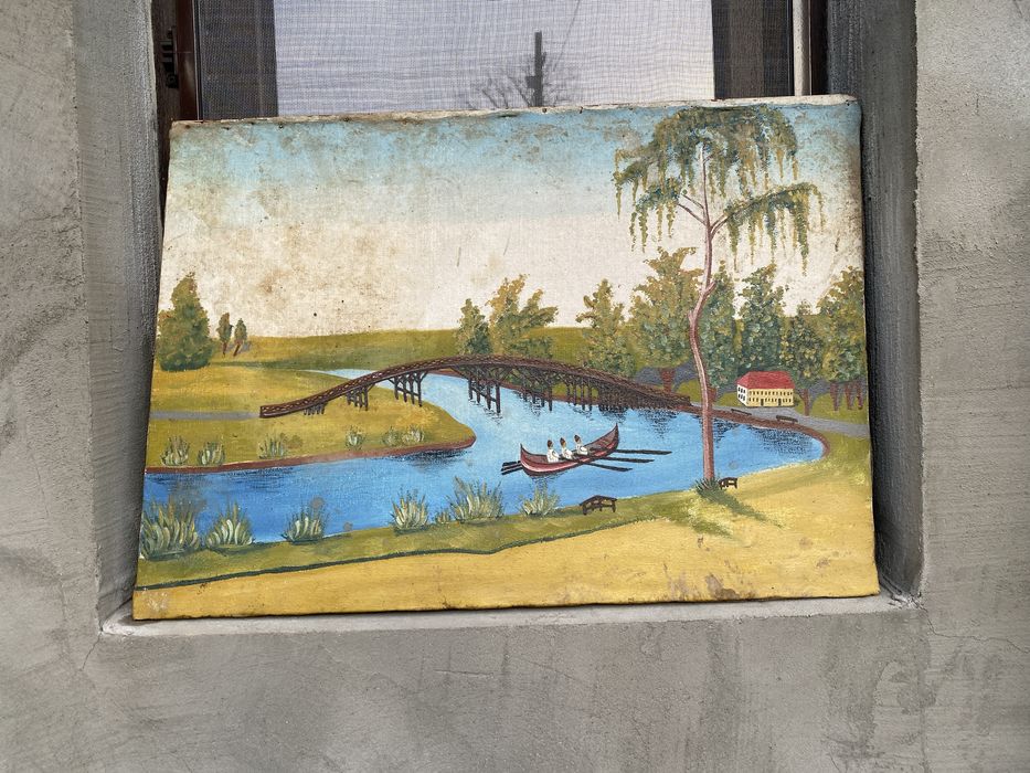 Tablou pictat pe pânză foarte vechi