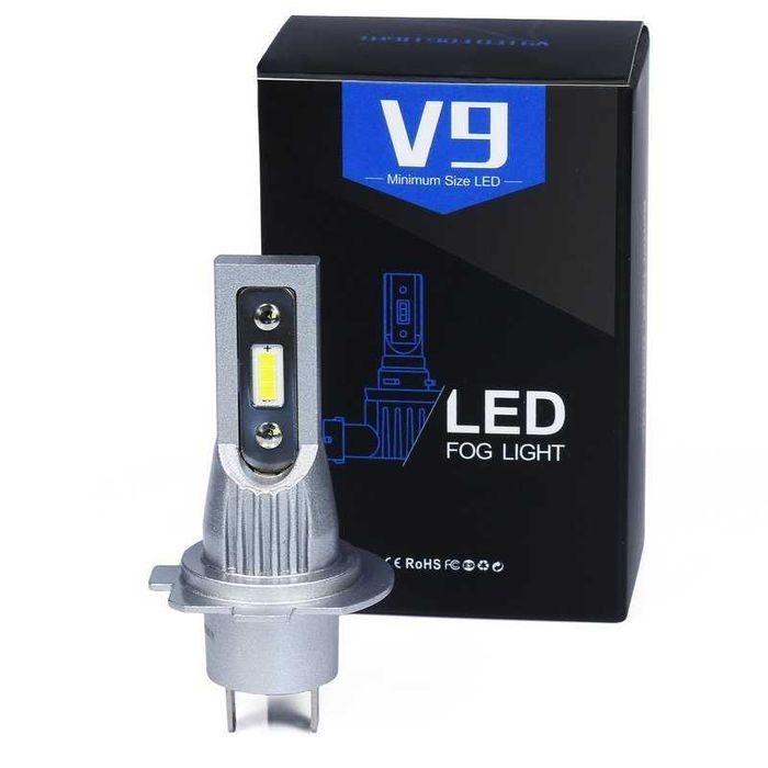 Качествени LED крушки V9-H1,H3,H4,H7,H8,H11,HB3,HB4- к-т/2бр/