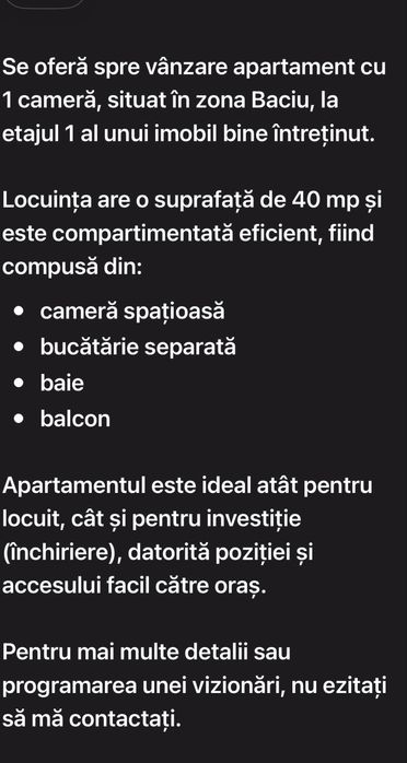 Apartamet cu o camera stare foarte buna